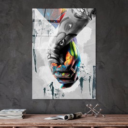 Wallity UV-799 Cuadro Decorativo de Vidrio Templado Multicolor 70 x 100 cm